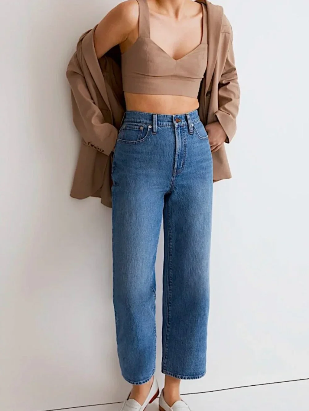 MADEWELL The Perfect Vintage Wide-Leg Crop Jeans Size 27P Blue - Picture 3 of 14
